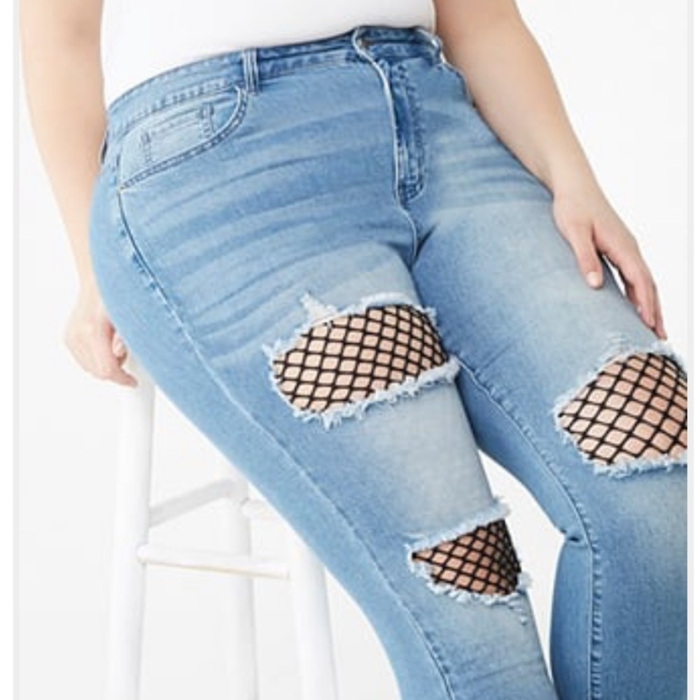PS HIGH RISE MESH JEANS